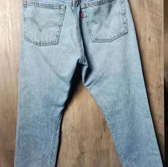 Vintage 501 Levi's Skinny High Rise Striaght Leg Pants Distressed 24x28 - Picture 2 of 12